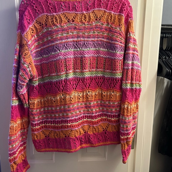 Hand-Knitted Vibrant Multicolor Cardigan - Picture 5 of 5